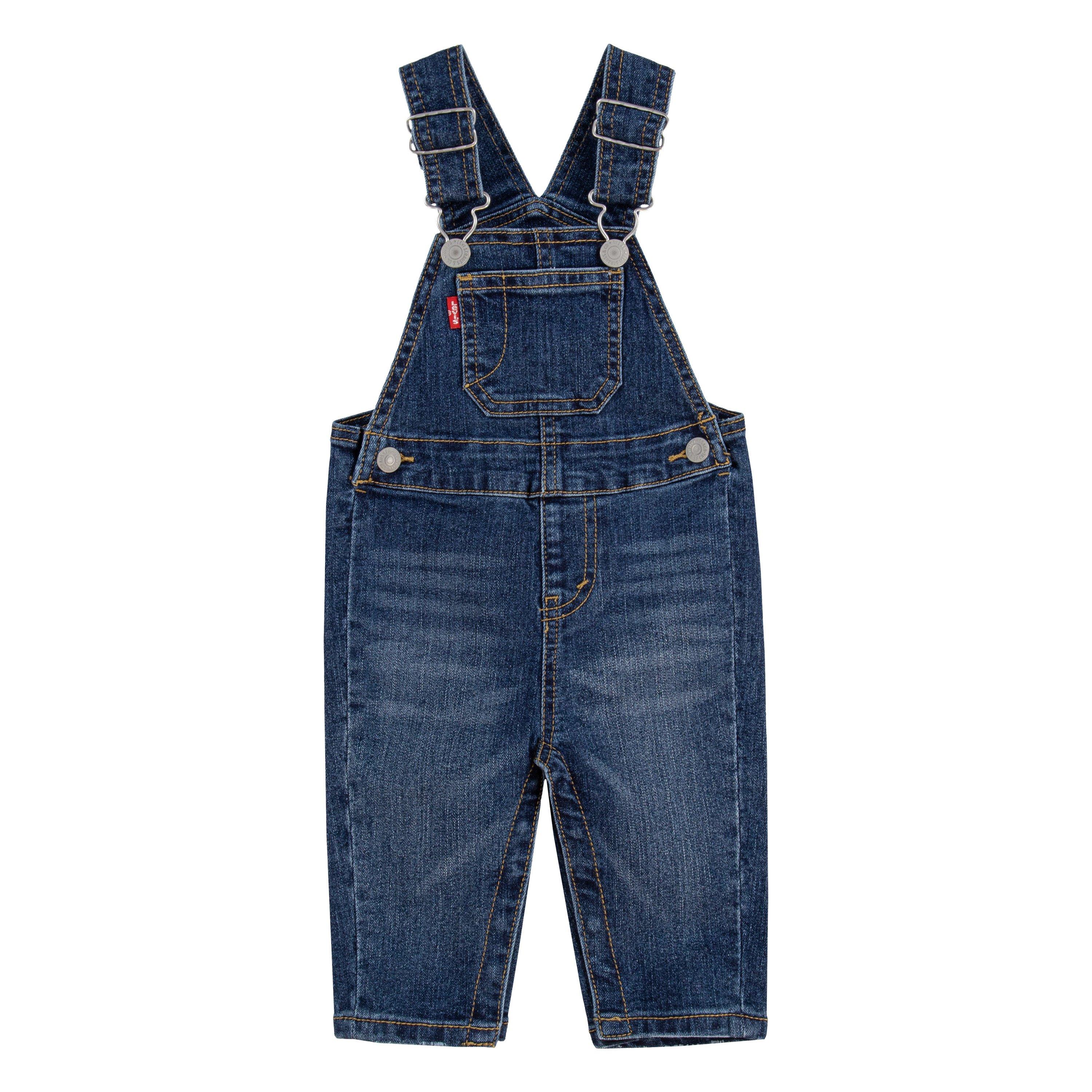 Levi's Baby Boys' Lightweight Dark Wash Denim Overalls - BLUE